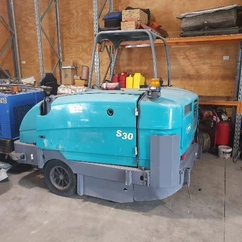 Used Tennant S30 Kubota diesel ride-on sweeper
